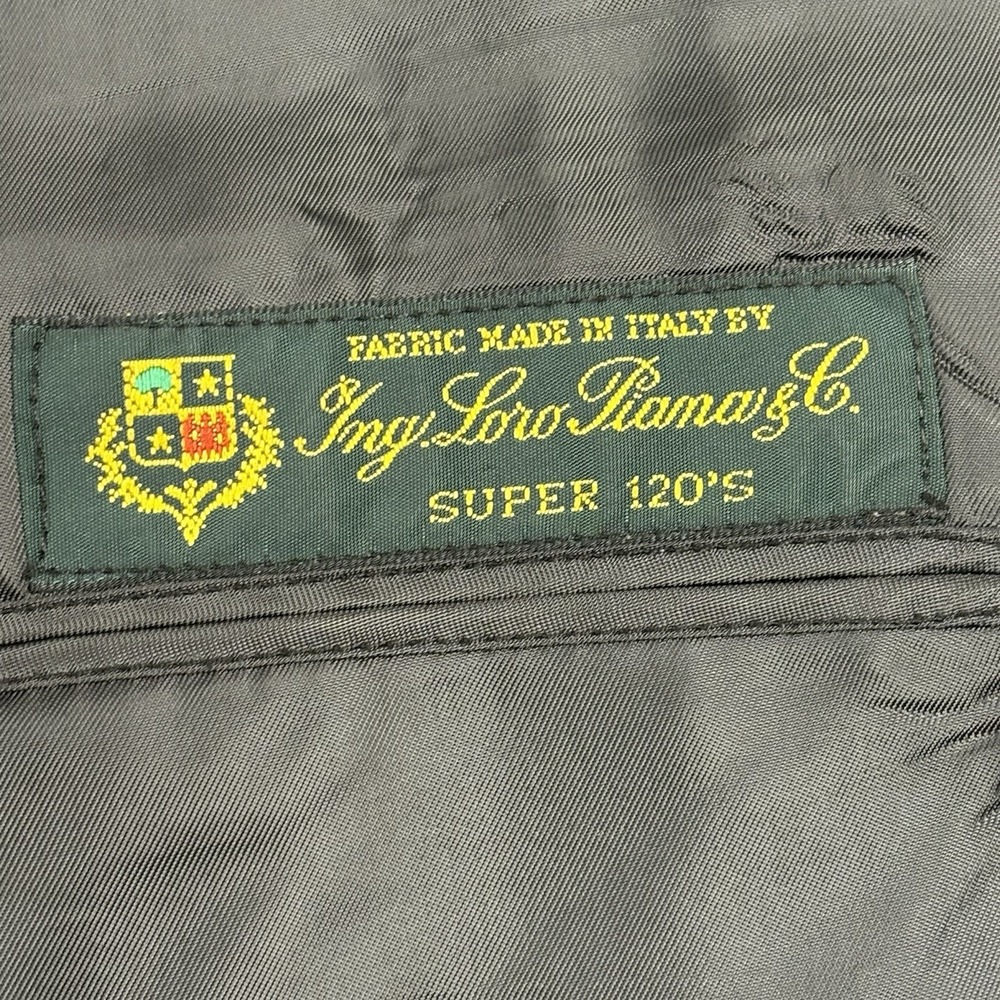 Bespoke VTG Y2K Loro Piana Super 120s K. Ratan DB Blazer 40R Charcoal Pinstripe - Picture 11 of 15